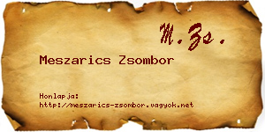 Meszarics Zsombor névjegykártya